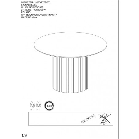 Stół okrągły Socrates Signal | Dąb Aristan, 100cm