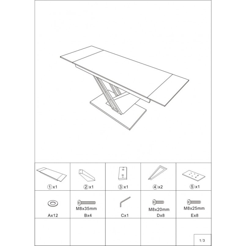 Stół rozkładany Genesis Signal: Nowoczesny design, biały efekt marmuru