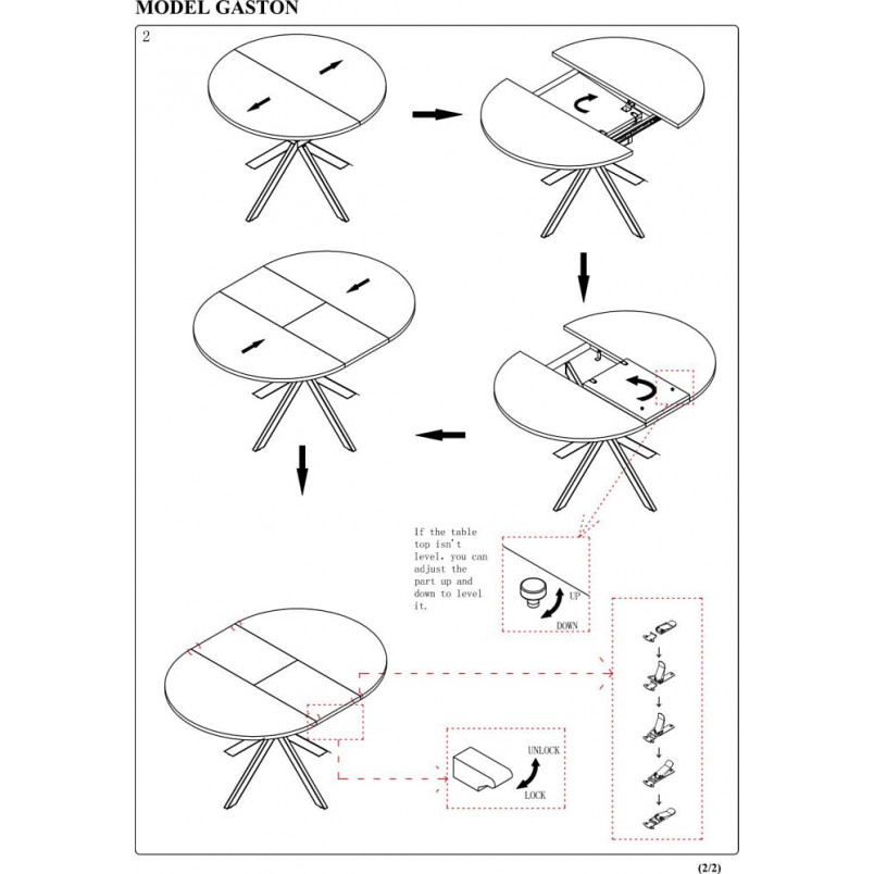 Stół rozkładany okrągły Gaston 120cm czarny Signal | Sklep meblowy