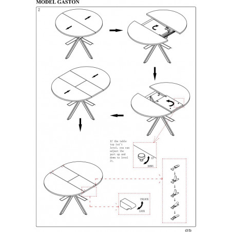 Stół rozkładany okrągły Gaston 120cm czarny Signal | Sklep meblowy