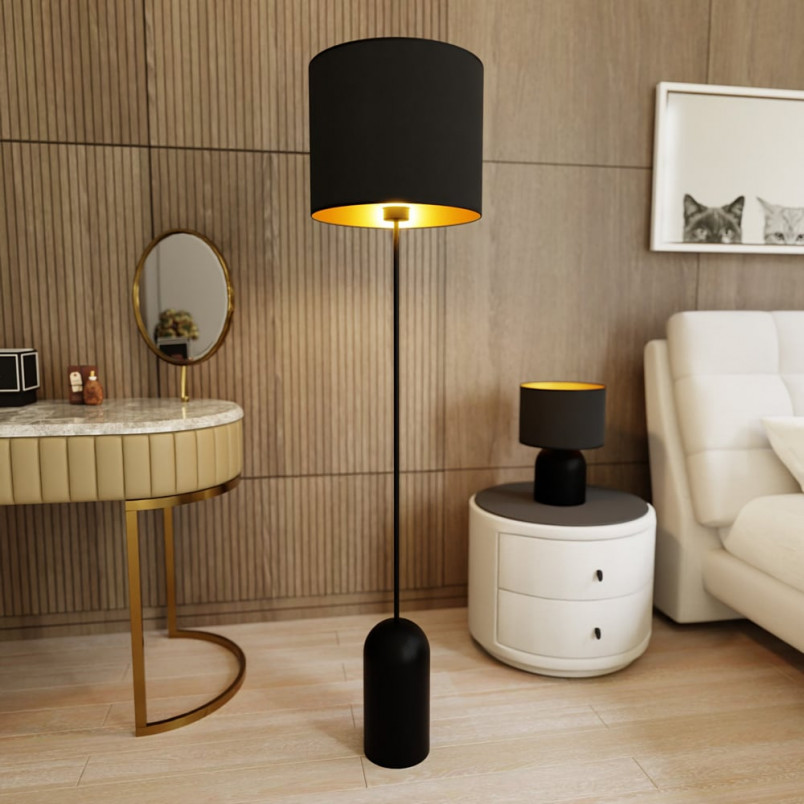 Lampa podłogowa czarna i złota Aspen - Emibig | Skandynawski Design