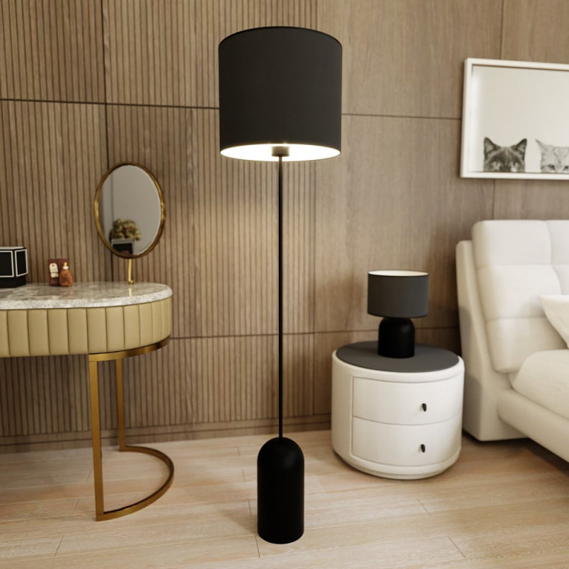 Lampa podłogowa Aspen | Czarny/Biały | Emibig