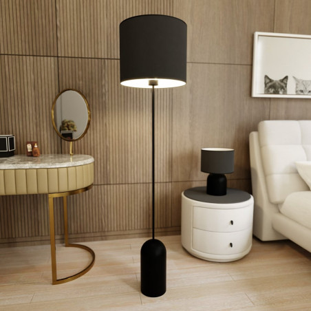 Lampa podłogowa Aspen | Czarny/Biały | Emibig