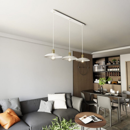 Lampa Wisząca Spirit III - Biało-Złota | Emibig