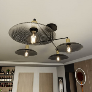 Lampa Sufitowa Loft Czarna Spirit IV 100cm - Emibig