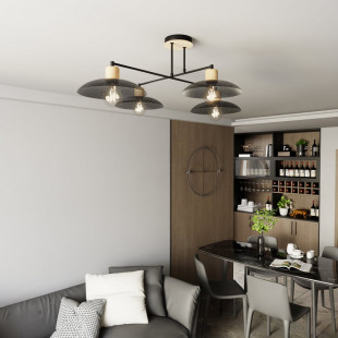 Lampa Sufitowa Loft Czarna Spirit IV 100cm - Emibig
