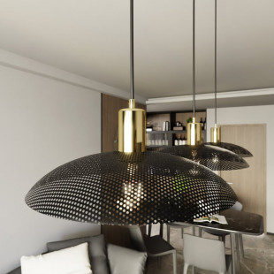 Lampa Wisząca Spirit III Czarna/Złota - Emibig | Loftowa