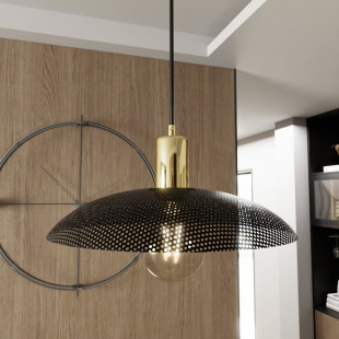 Lampa Wisząca Spirit Czarna/Złota Emibig | Loftowa