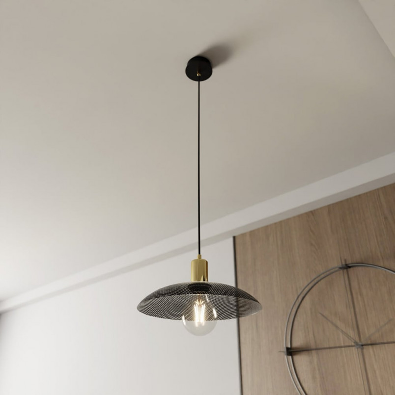 Lampa Wisząca Spirit Czarna/Złota Emibig | Loftowa