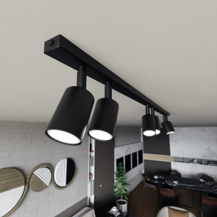 Reflektor sufitowy 6 punktowy Flash czarny Emibig | Sklep z lampami