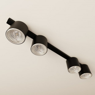 Lampa spot 4 punktowa Nano | Czarna | Emibig