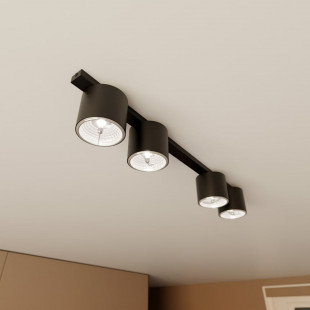 Lampa spot 4 punktowa Nano | Czarna | Emibig
