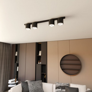 Lampa spot 4 punktowa Nano | Czarna | Emibig