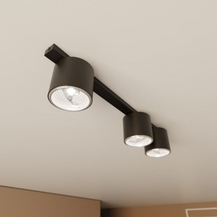 Lampa Spot 3 Punktowa Nano Czarna Emibig | Oświetlenie LED