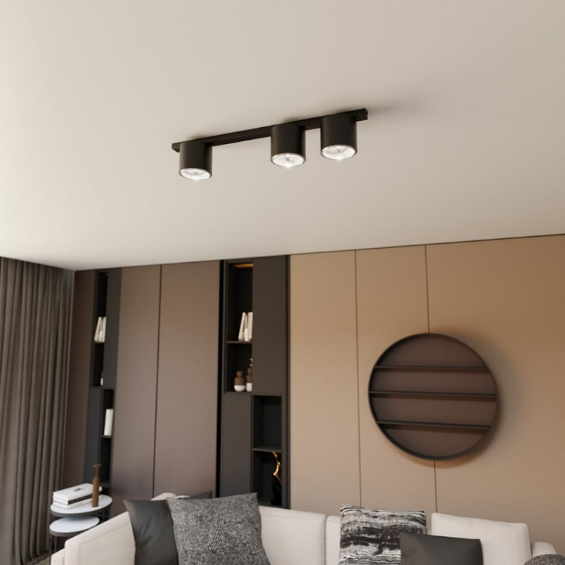 Lampa Spot 3 Punktowa Nano Czarna Emibig | Oświetlenie LED