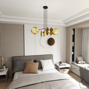 Lampa wisząca Motif 82 złota - Emibig | Elegancki żyrandol