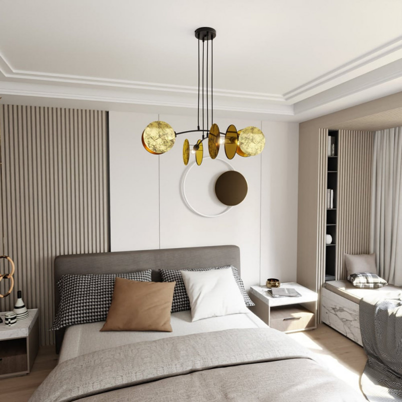 Lampa wisząca Motif 82 złota - Emibig | Elegancki żyrandol