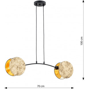 Lampa wisząca złota 2 punktowa Emibig Motif 82 | Sklep z lampami