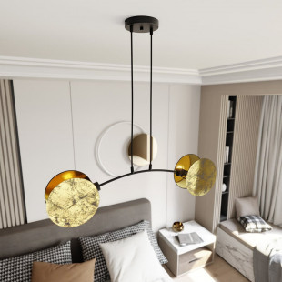 Lampa wisząca złota 2 punktowa Emibig Motif 82 | Sklep z lampami