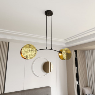 Lampa wisząca złota 2 punktowa Emibig Motif 82 | Sklep z lampami