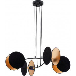 Lampa wisząca 4 punktowa z abażurami Motif 82 czarny / złoty Emibig