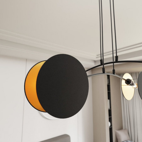 Lampa wisząca Motif 82 czarno-złota | Emibig