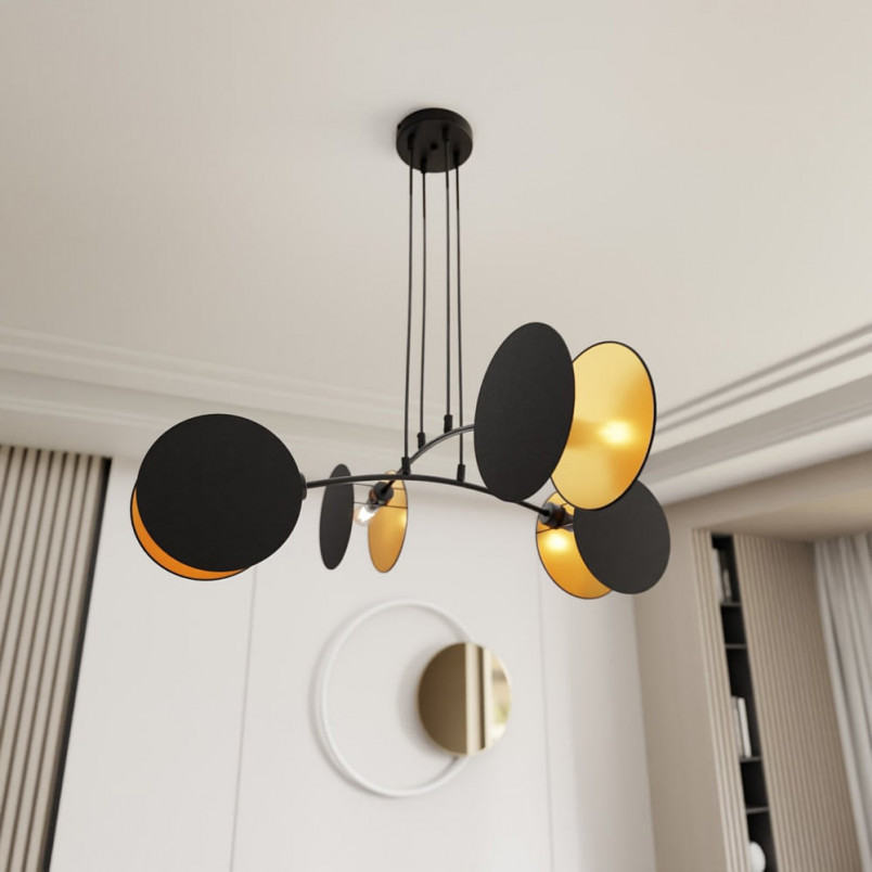 Lampa wisząca Motif 82 czarno-złota | Emibig