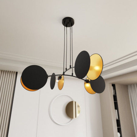 Lampa wisząca Motif 82 czarno-złota | Emibig