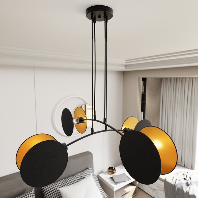 Lampa wisząca Motif 82 czarno-złota | Emibig