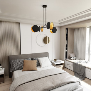 Lampa wisząca Motif 82 czarno-złota | Emibig