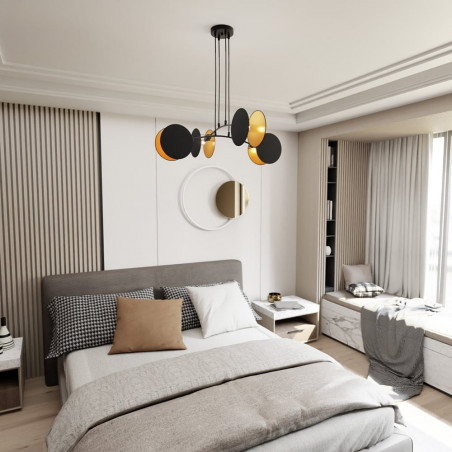 Lampa wisząca Motif 82 czarno-złota | Emibig