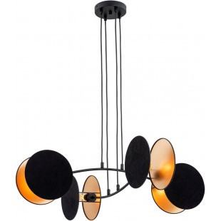 Lampa wisząca 4 punktowa z abażurami Motif 82 czarny / złoty Emibig