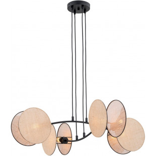 Lampa wisząca boho 4 punktowa Motif 82cm czarny / naturalny Emibig