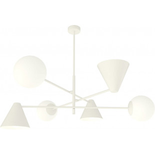 Lampa sufitowa szklana 6 punktowa Hermes 86cm biała Emibig