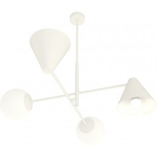 Lampa sufitowa szklana 4 punktowa Hermes 70cm biała Emibig