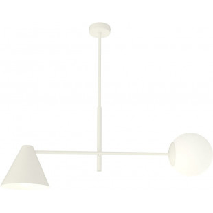 Lampa sufitowa szklana 2 punktowa Hermes 70cm biała Emibig