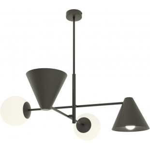 Lampa sufitowa szklana 4 punktowa Hermes 70cm biały / czarny Emibig