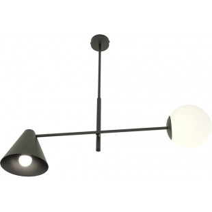 Lampa sufitowa szklana 2 punktowa Hermes 70cm biały / czarny Emibig