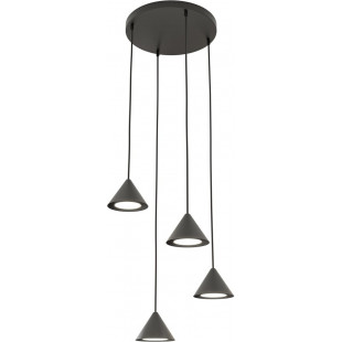 Lampa Wisząca ELIT 4x Czarny Stożek | Emibig