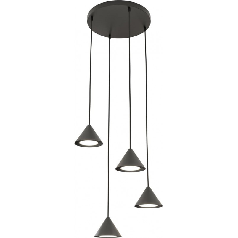 Lampa Wisząca ELIT 4x Czarny Stożek | Emibig