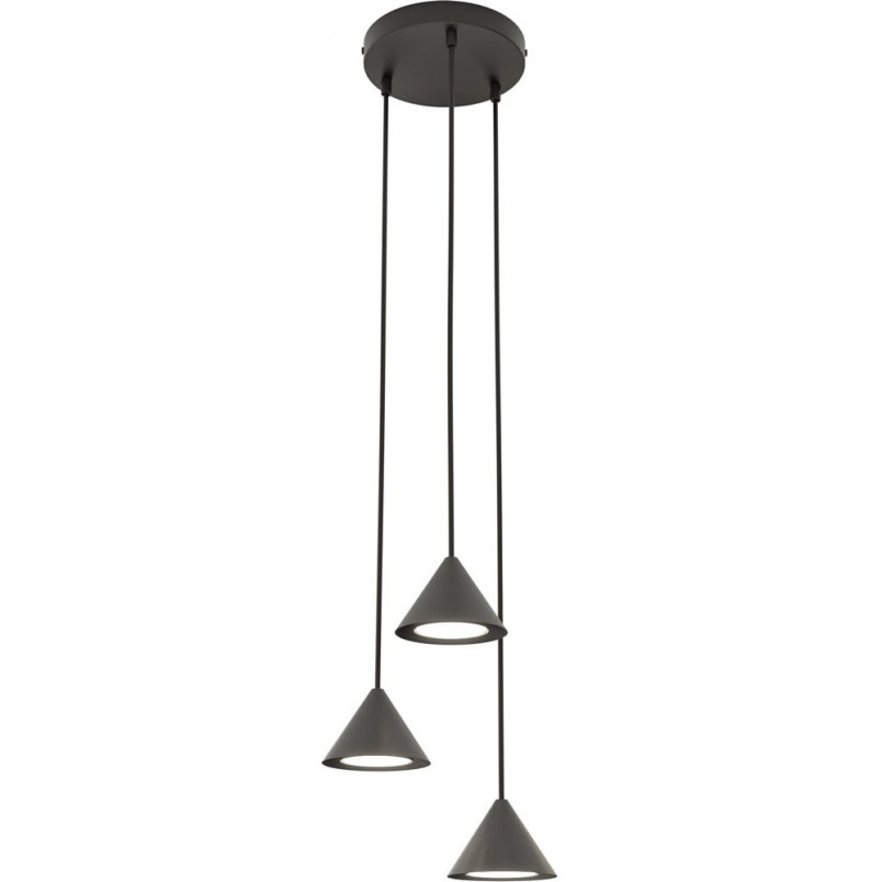 Lampa wisząca 3 stożki czarna Emibig ELIT | Minimalistyczny design