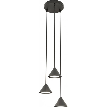 Lampa wisząca 3 stożki czarna Emibig ELIT | Minimalistyczny design