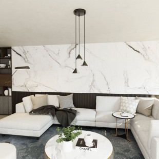 Lampa wisząca 3 stożki czarna Emibig ELIT | Minimalistyczny design
