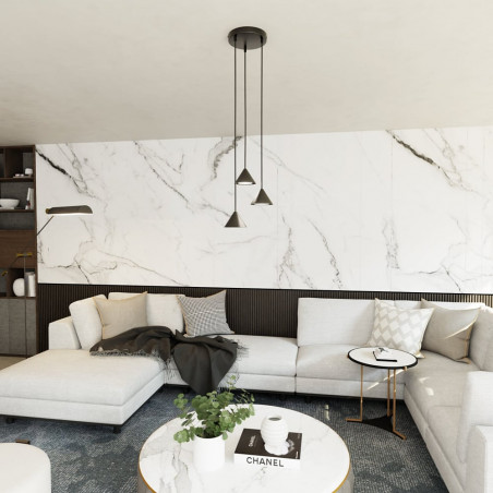 Lampa wisząca 3 stożki czarna Emibig ELIT | Minimalistyczny design