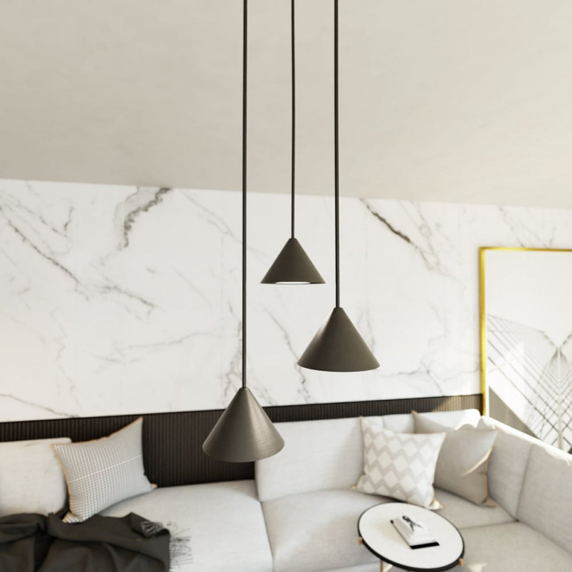 Lampa wisząca 3 stożki czarna Emibig ELIT | Minimalistyczny design