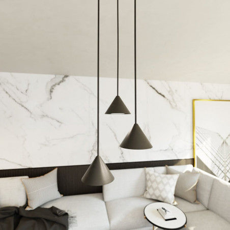 Lampa wisząca 3 stożki czarna Emibig ELIT | Minimalistyczny design