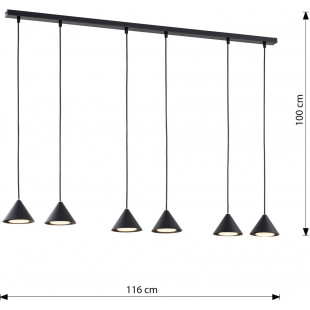 Lampa Wisząca Czarna 6 Punktów ELIT Emibig - Nowoczesny Design
