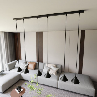 Lampa Wisząca Czarna 6 Punktów ELIT Emibig - Nowoczesny Design