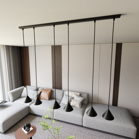 Lampa Wisząca Czarna 6 Punktów ELIT Emibig - Nowoczesny Design