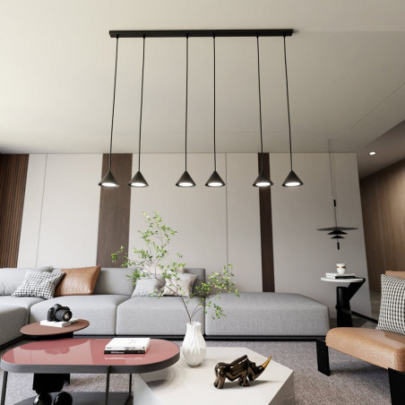 Lampa Wisząca Czarna 6 Punktów ELIT Emibig - Nowoczesny Design